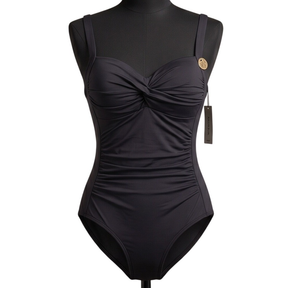 NIP TUCK SWIM Joanne One Piece Swimsuit Retro Black US 4 NEW $99 - Picture 2 of 8
